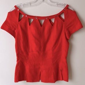 Georces Rech Paris Linen top with cutout and grommet details
